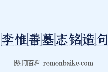 李惟善墓志铭造句是什么意思的图片